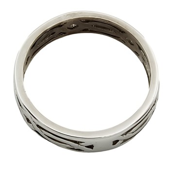 9ct White Gold 3g Band Ring size M